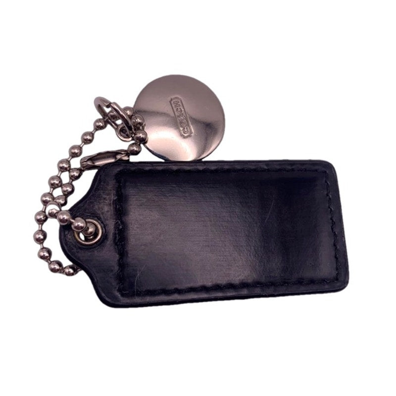 COACH Black Silver Fob Bag Charm Hang tag Hangtag