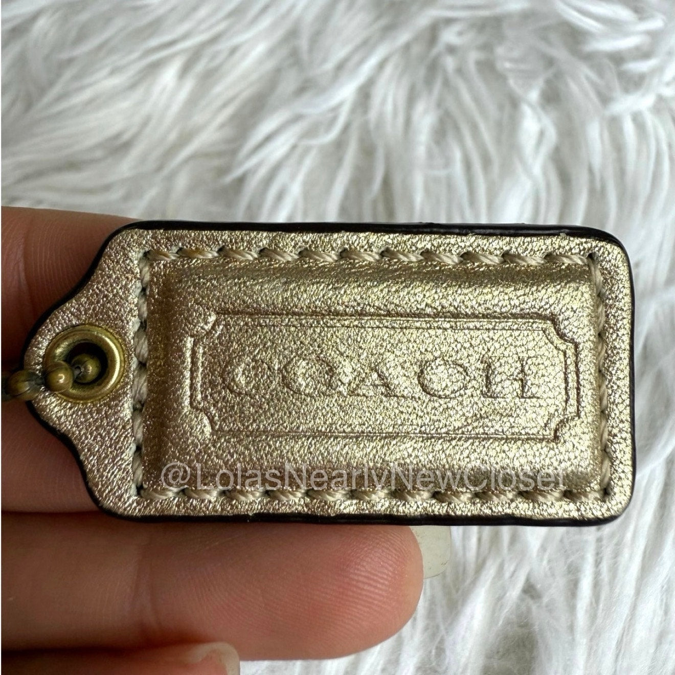 1.5" COACH Gold Fob Bag Charm Hang tag Hangtag