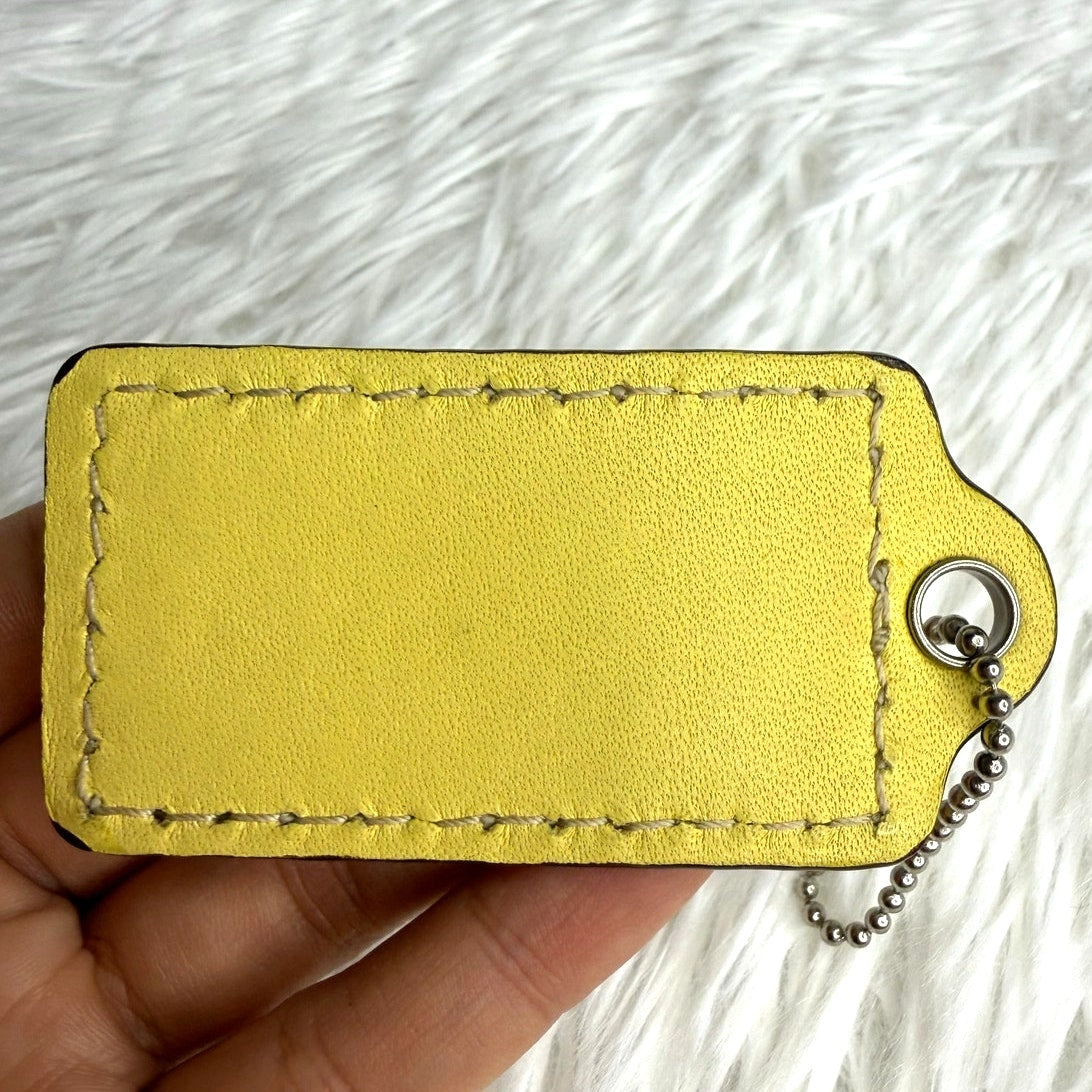2.5" COACH Yellow Fob Bag Charm Hang tag Hangtag