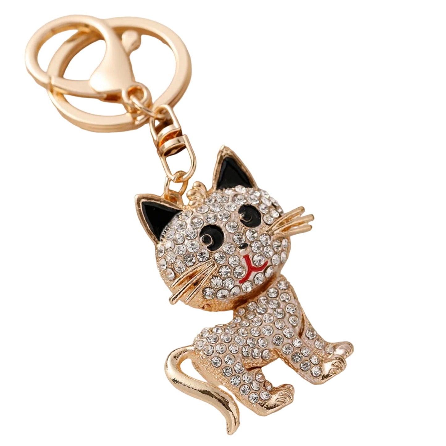 Cute Crystal Animal Cat Lovely Rhinestone Keychain Accessories For Gift