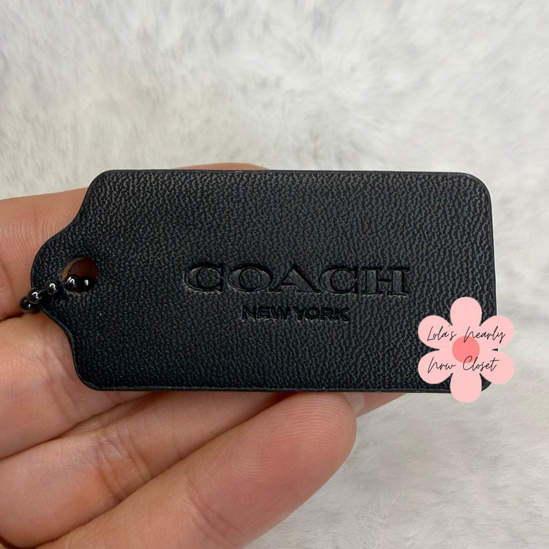 2" COACH Black Fob Bag Charm Hang tag Hangtag