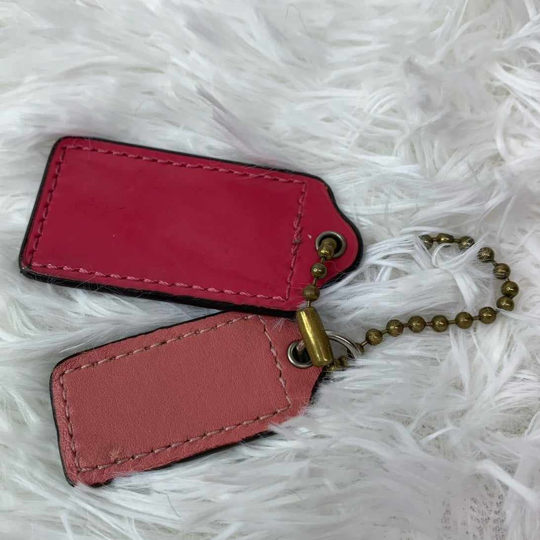 Double Pink COACH Replacement Hang Tag Bag Charm