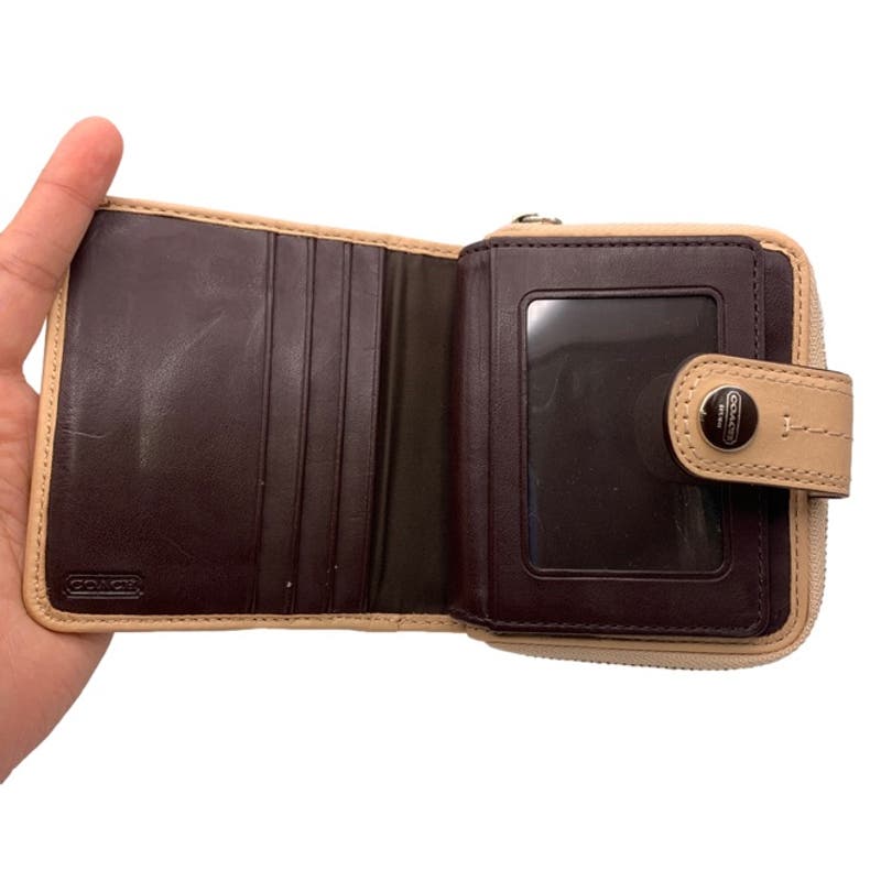 COACH Brown Tan Signature Wallet