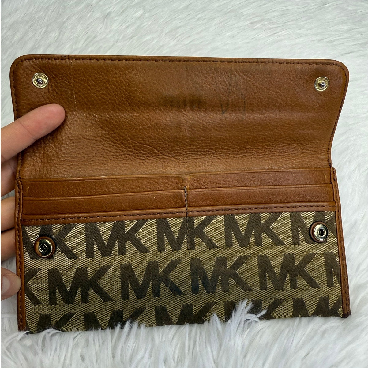 SALE Michael Kors Brown Signature Canvas Slim Wallet