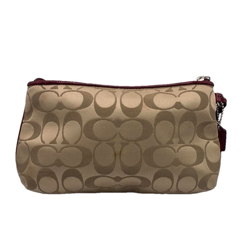 COACH Brown Burgundy Signature Wristlet w/ Card Slots