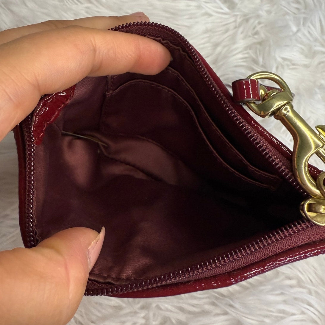 COACH Burgundy / red Signature Canvas Wristlet