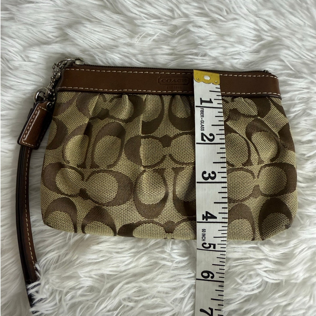 COACH y2k Brown Signature Canvas Wristlet