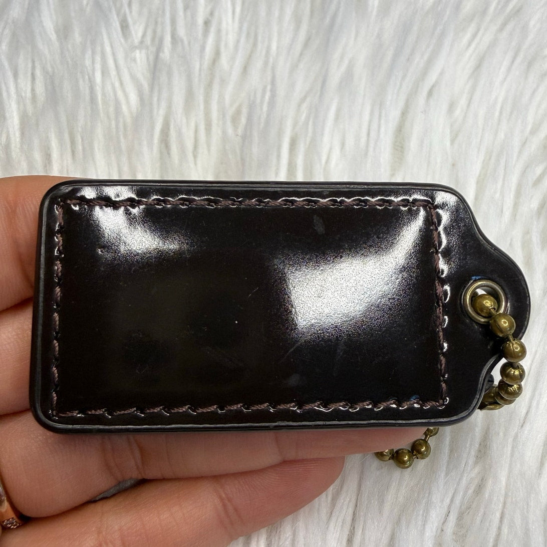 2" COACH Brown Fob Bag Charm Hang tag Hangtag