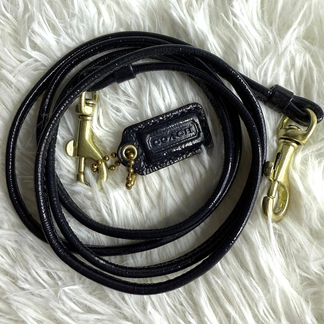 COACH BLUE Gold Patent Leather Hangtag Hang tag and Crossbody Replacement Strap