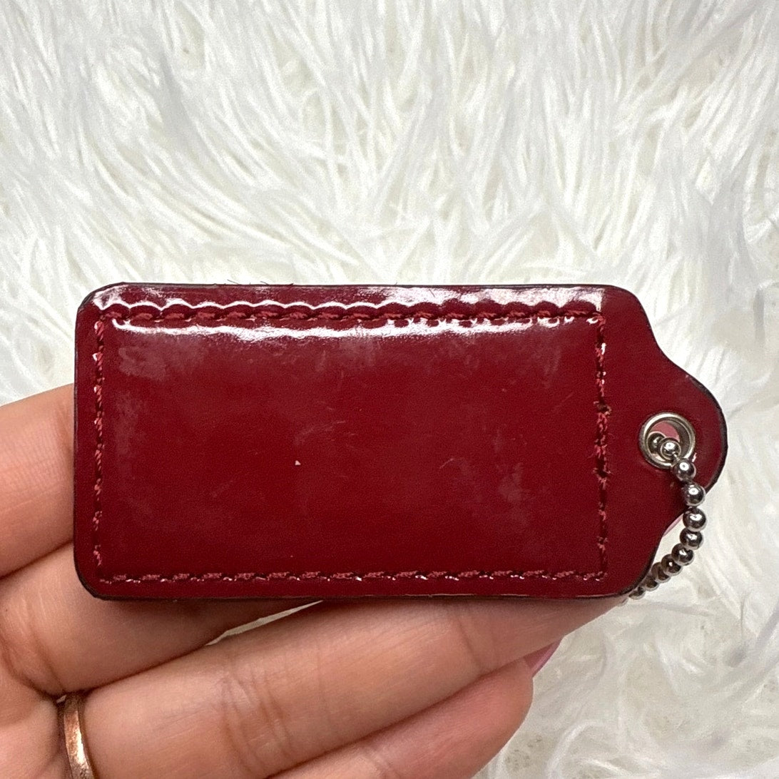 2" COACH Patent Leather Fob Bag Charm Hang tag Hangtag
