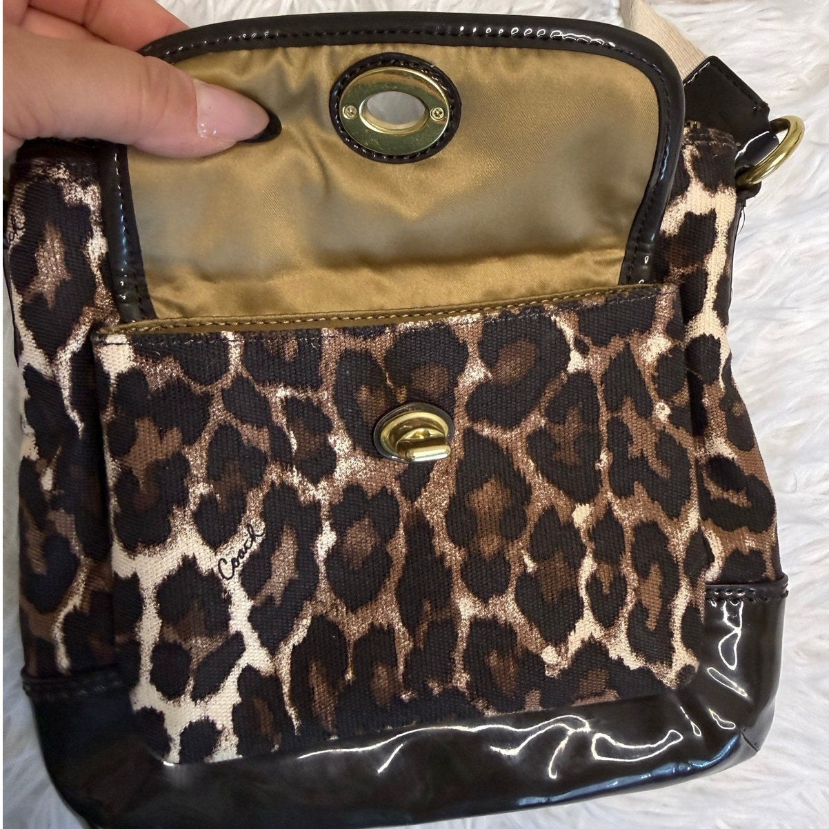 y2k COACH Park Ocelot Leopard Crossbody Bag