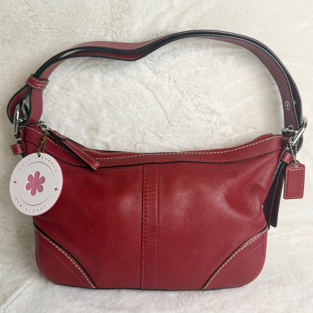 y2k Coach Red Convertible F12322 Hobo Shoulder Bag Crossbody