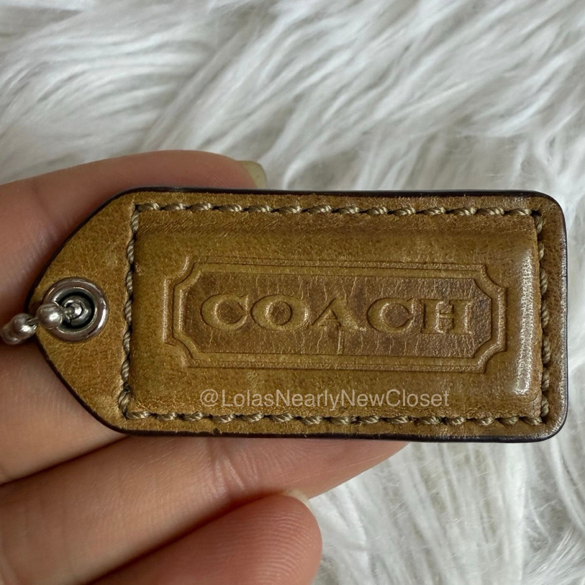 1.5" y2k COACH Brown Fob Bag Charm Hang tag Hangtag