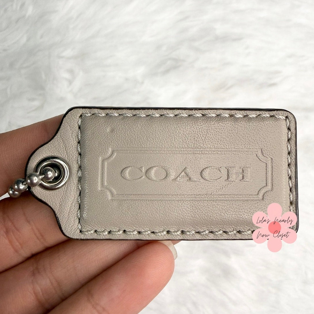 2" COACH Gray Fob Bag Charm Hang tag Hangtag