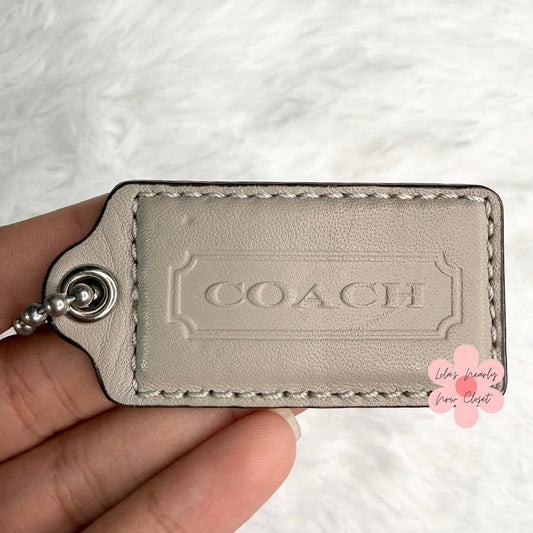 2" COACH Gray Fob Bag Charm Hang tag Hangtag