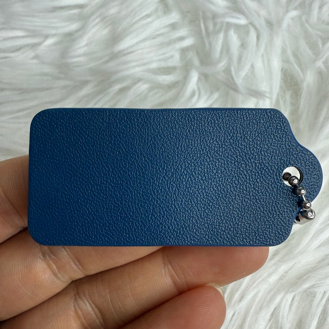 2" COACH Blue Fob Bag Charm Hang tag Hangtag
