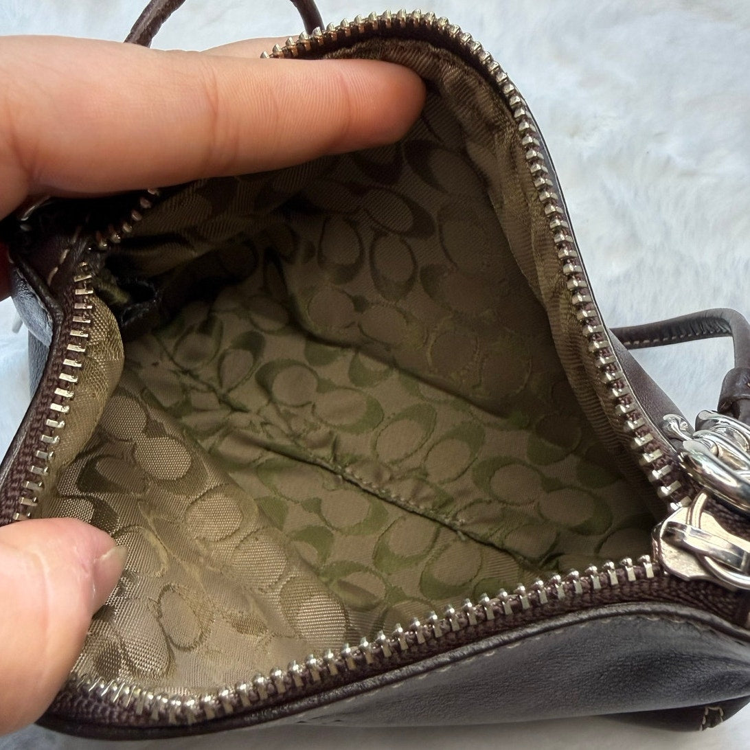 y2k Coach Vintage Leatherware Brown Soho Wristlet
