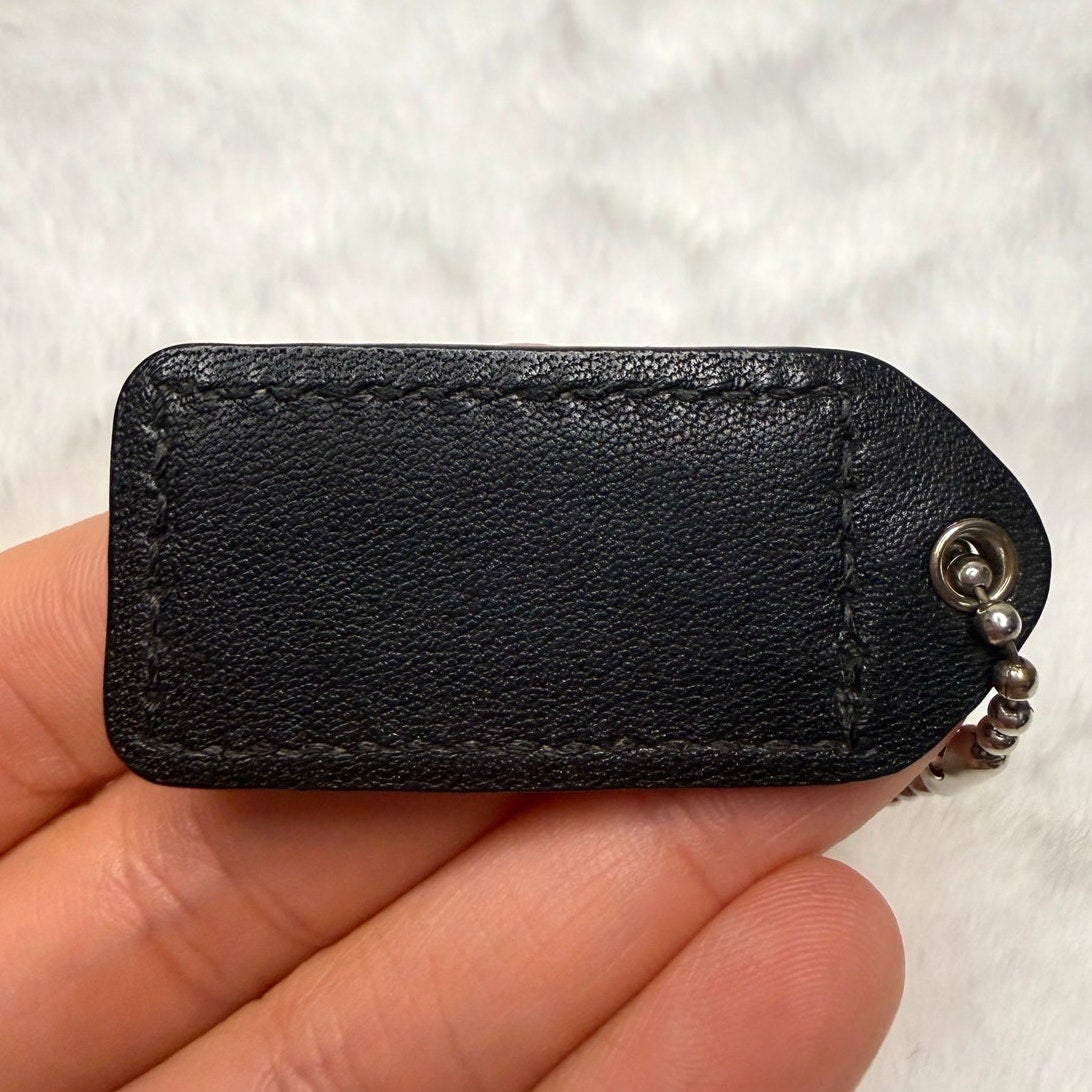 1.5" y2k COACH Black Fob Bag Charm Hang tag Hangtag