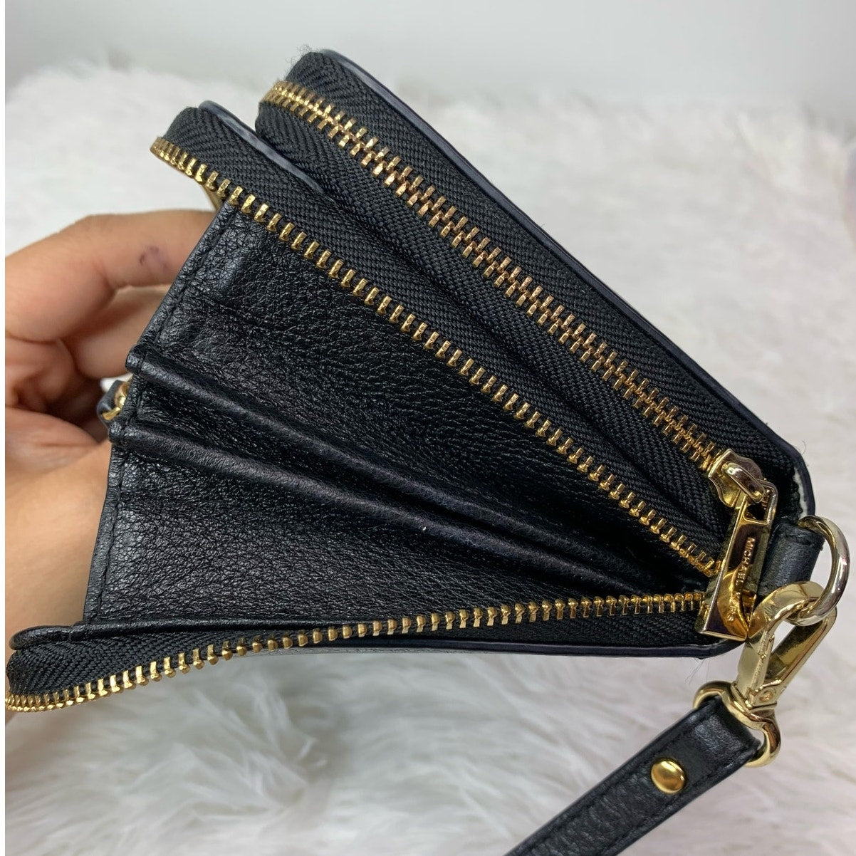 Michael Kors Black Double Zipper Wallet Wristlet