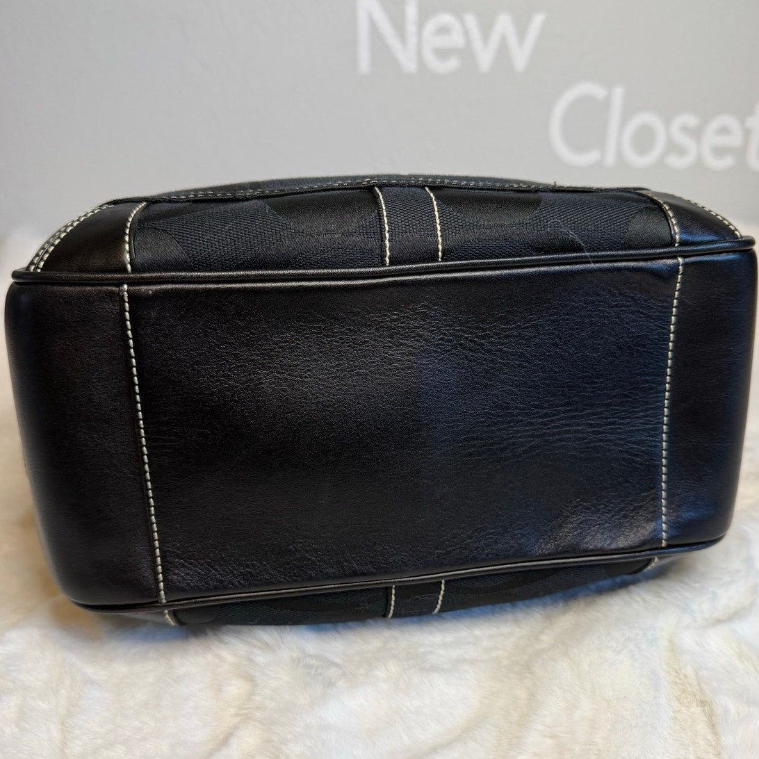 y2k COACH Black Signature 2007 Legacy Ergo Hobo Shoulder Bag