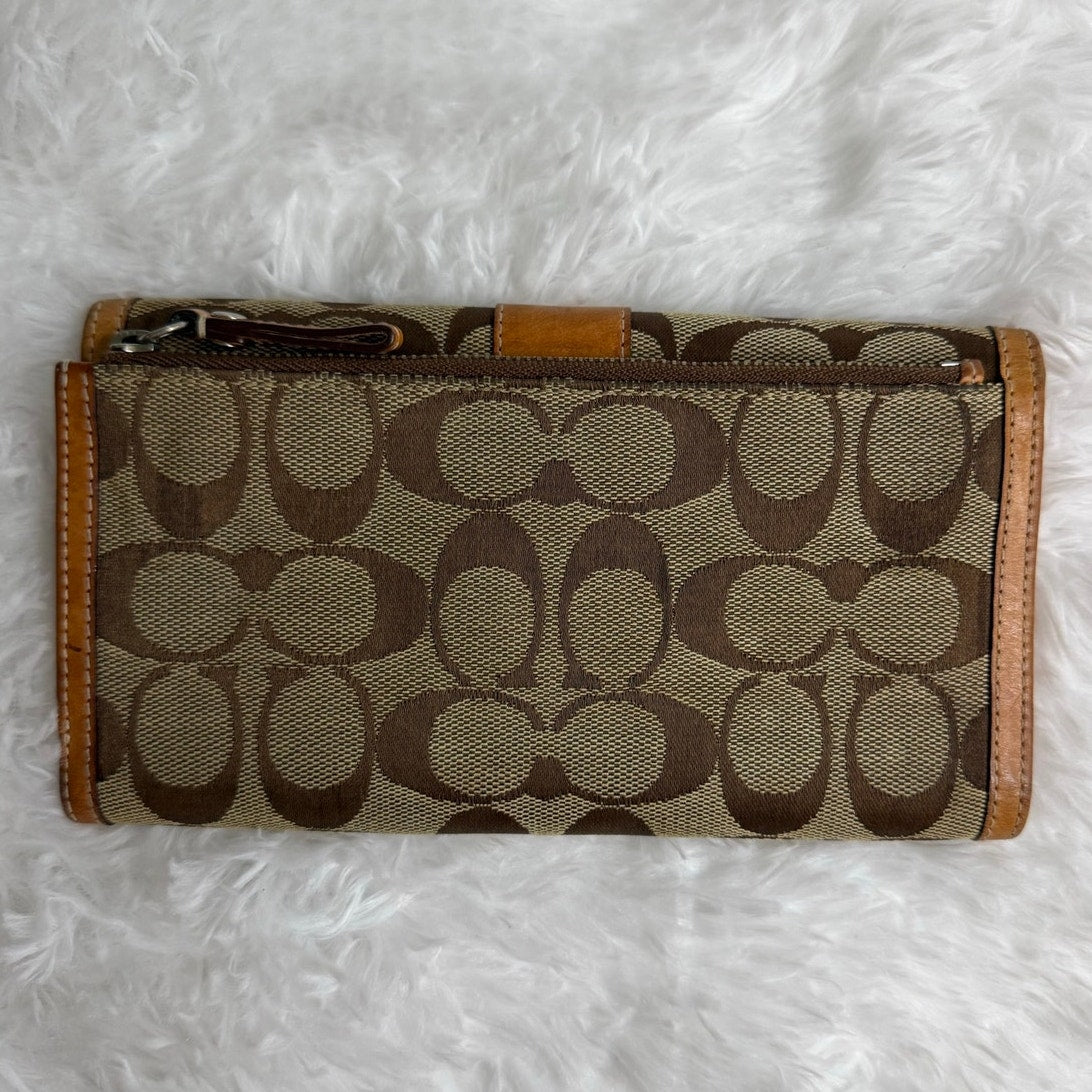 Coach Tan Brown Signature Wallet