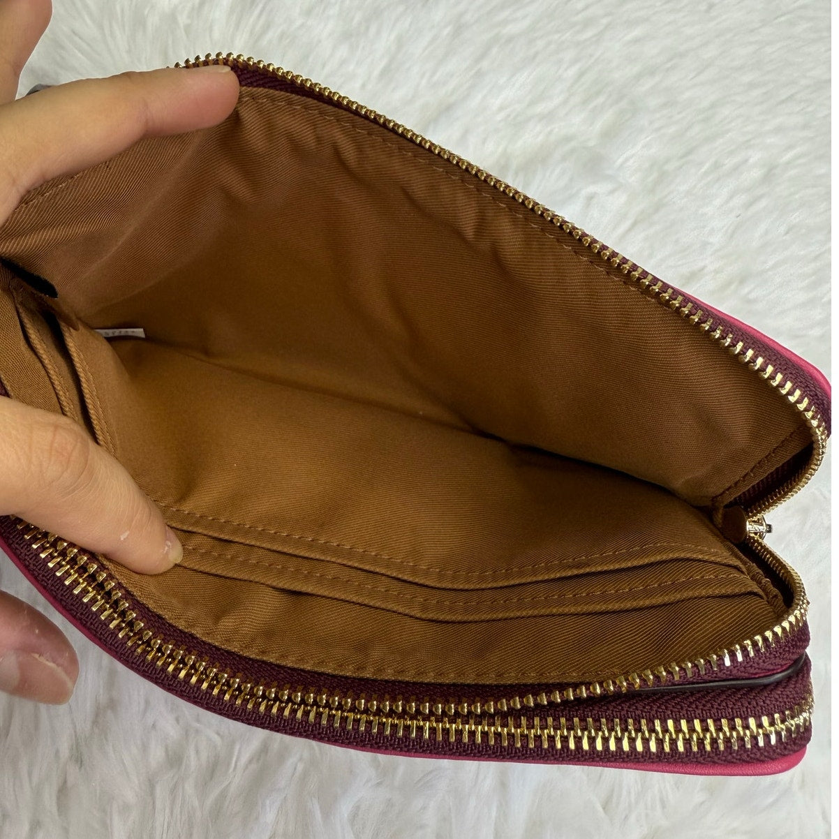 COACH Color Block Double Zipper Wallet Wristlet