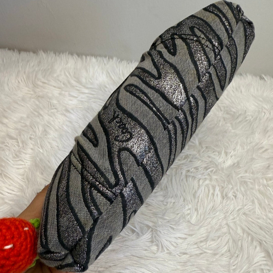 y2k COACH Zebra Silver Print Black Metallic Mini Purse / Wristlet