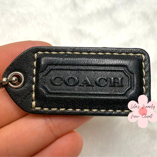 1.5" y2k COACH Vintage Black Fob Bag Charm Hang tag Hangtag