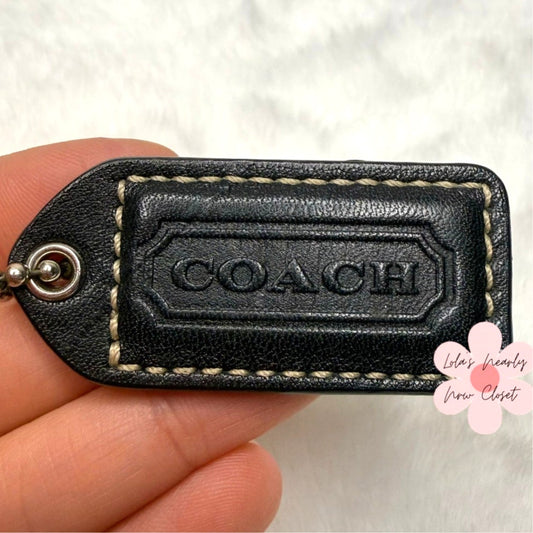 1.5" y2k COACH Black Fob Bag Charm Hang tag Hangtag