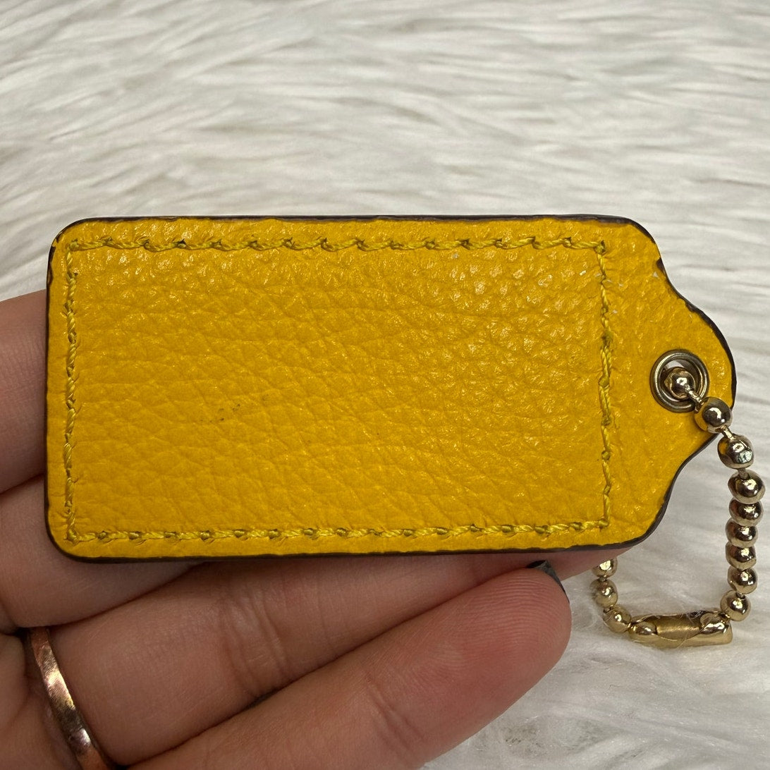2" COACH Yellow Fob Bag Charm Hang tag Hangtag