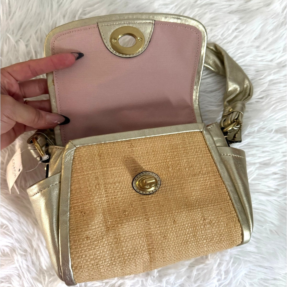 NWT COACH 2008 Parker Straw 42475 Top Handle Bag Purse