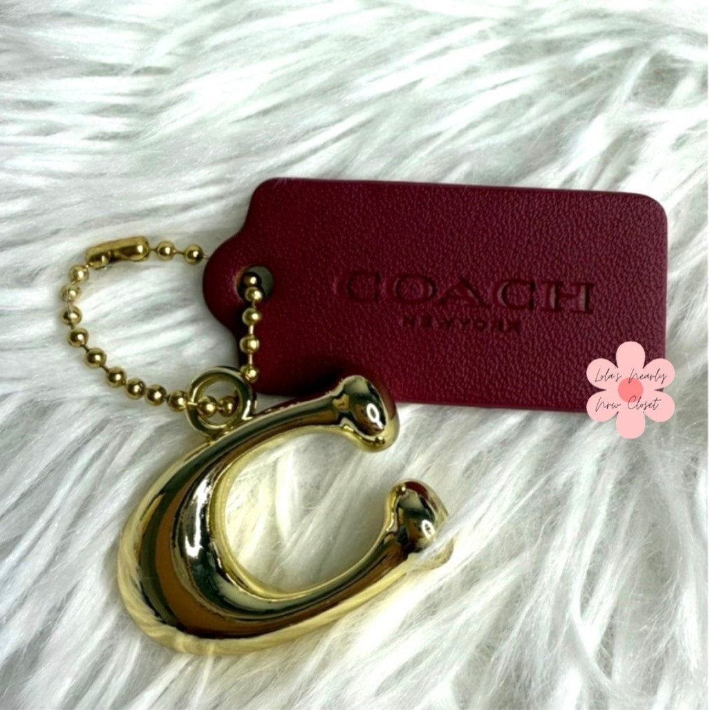 1.5" COACH "C" Hang Tag Key Fob Bag Charm