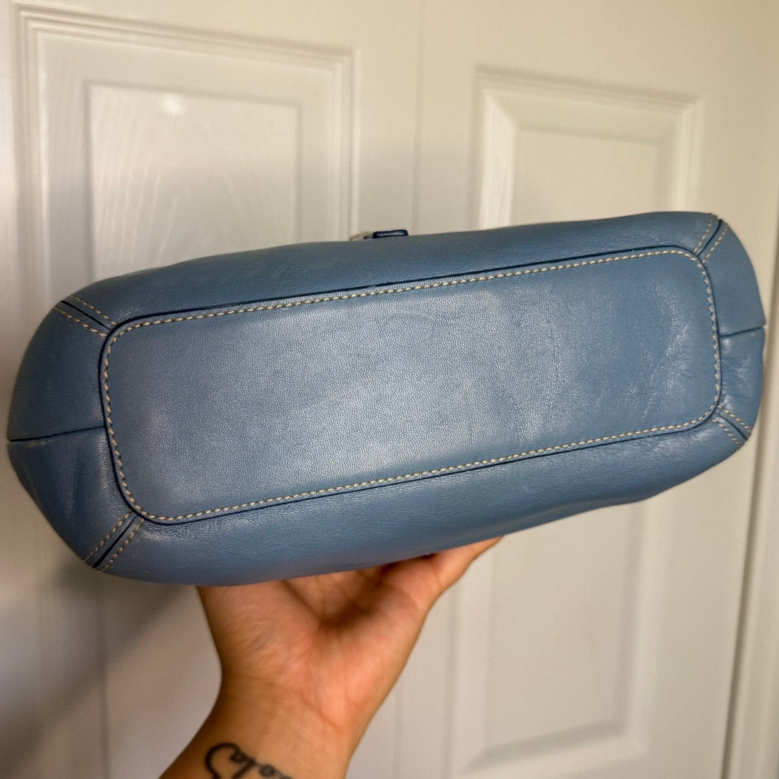 Vintage Y2k COACH Hampton Clip Blue Hobo Shoulder Bag