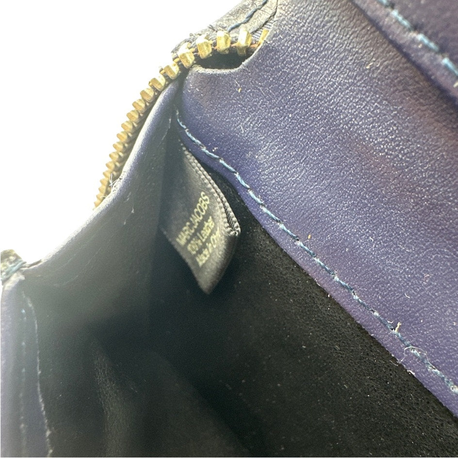 MARC JACOBS Navy Blue Zip Around Wallet