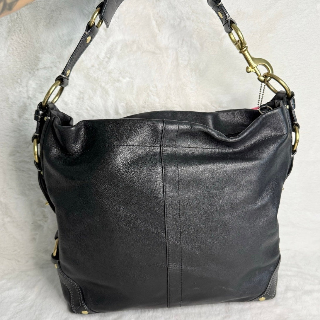 y2k Coach Black Carly Hobo Large Shoulder Bag