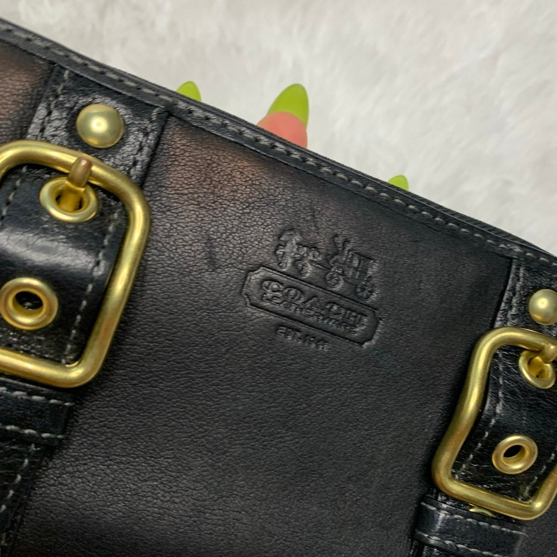 y2k Coach Double Buckle Black Wallet
