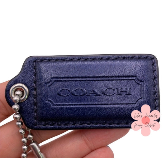 2" COACH Blue Fob Bag Charm Hang tag Hangtag