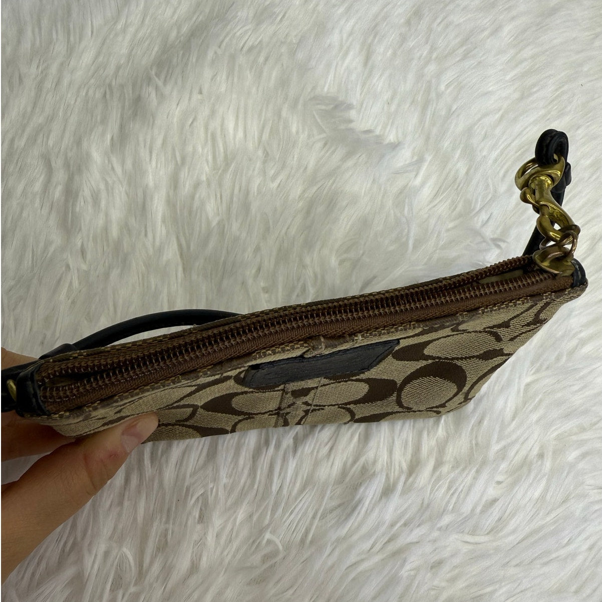 Y2K COACH Legacy Brown Black Wristlet