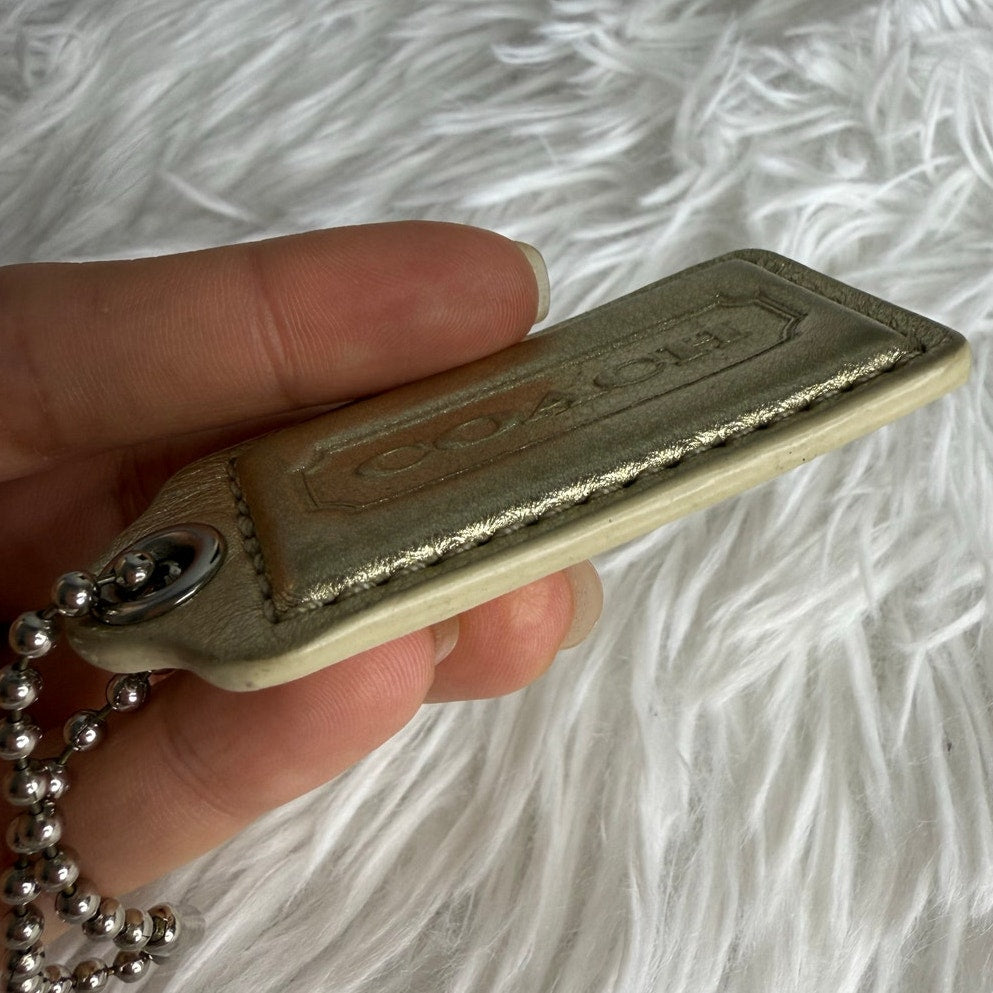 2.5" COACH Gold Fob Bag Charm Hang tag Hangtag
