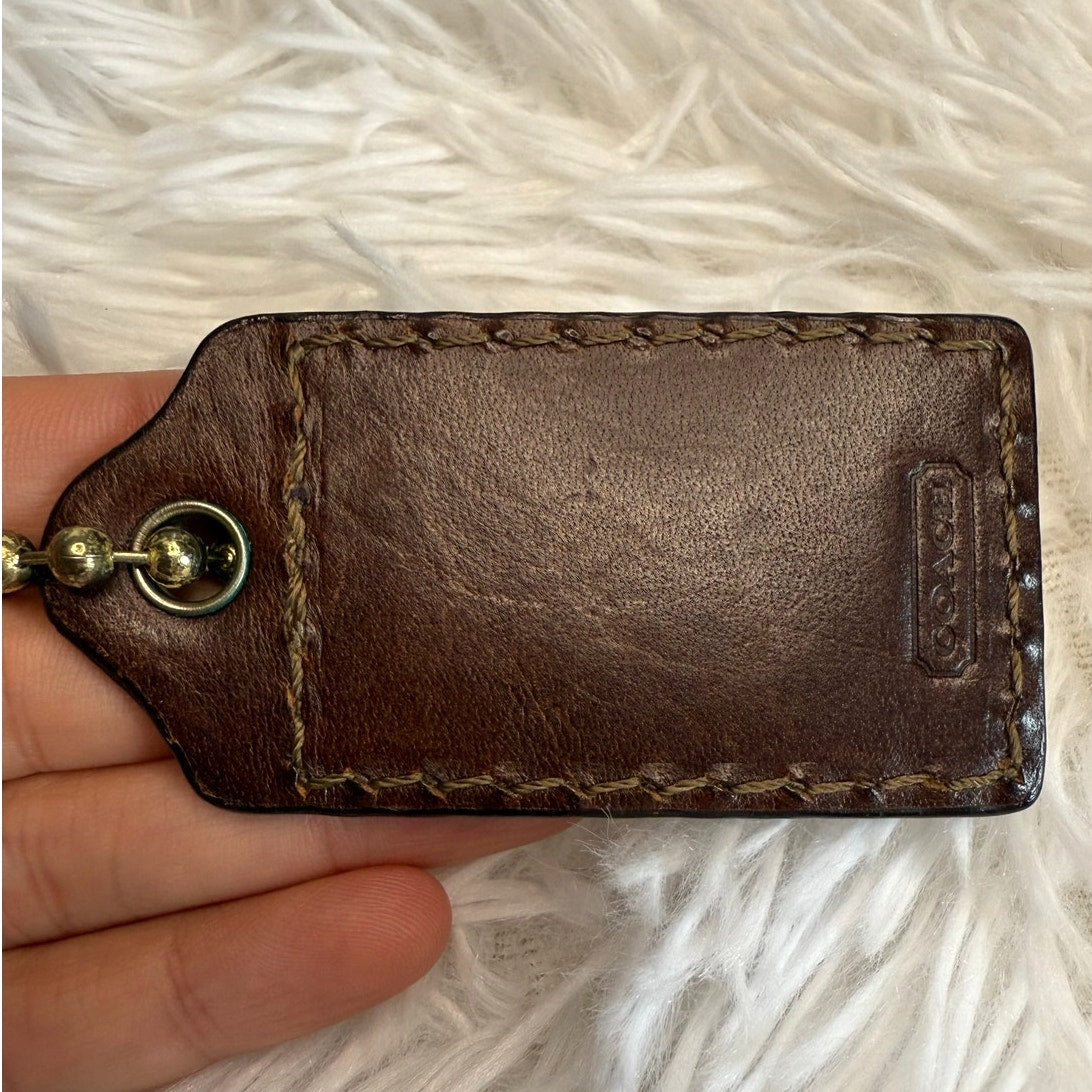 2.5" COACH Leatherware 1941 Brown Fob Bag Charm Hang tag Hangtag