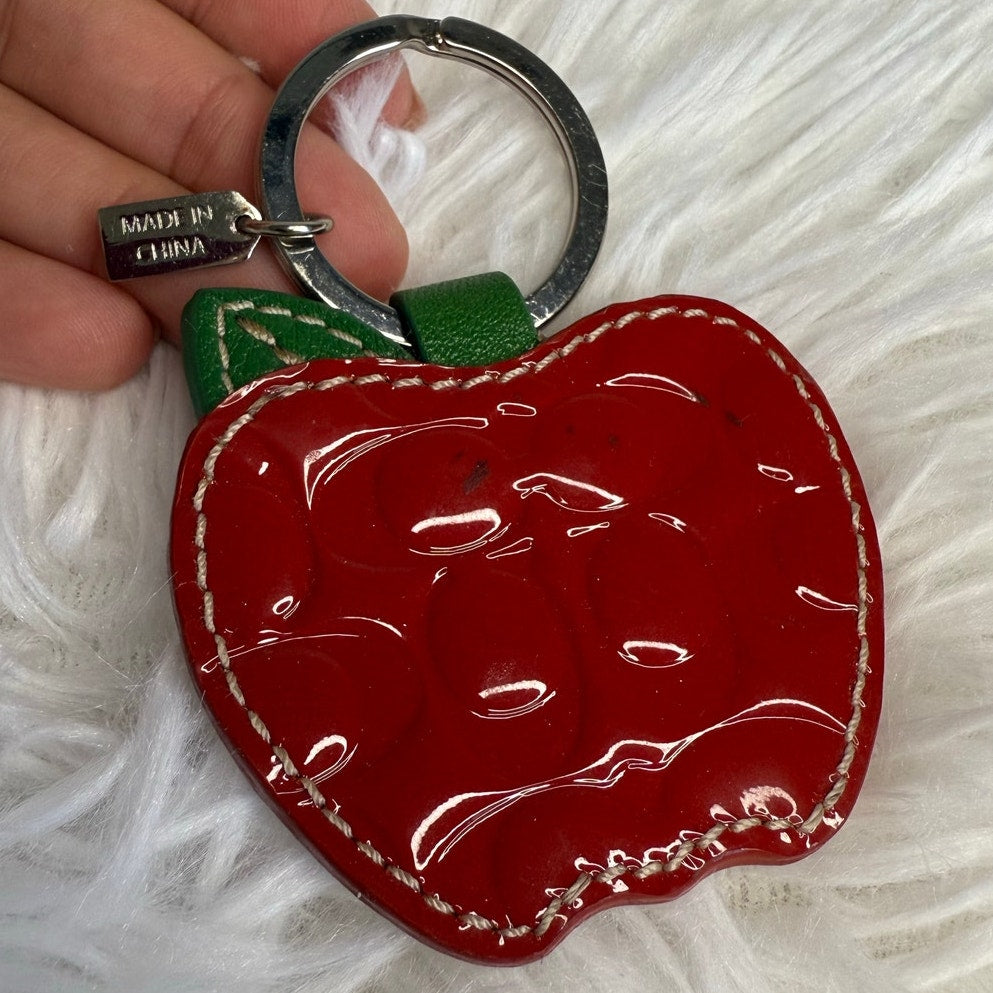 Vintage COACH y2k Apple Patent Leather Photo Frame Bag Charm Key Fob
