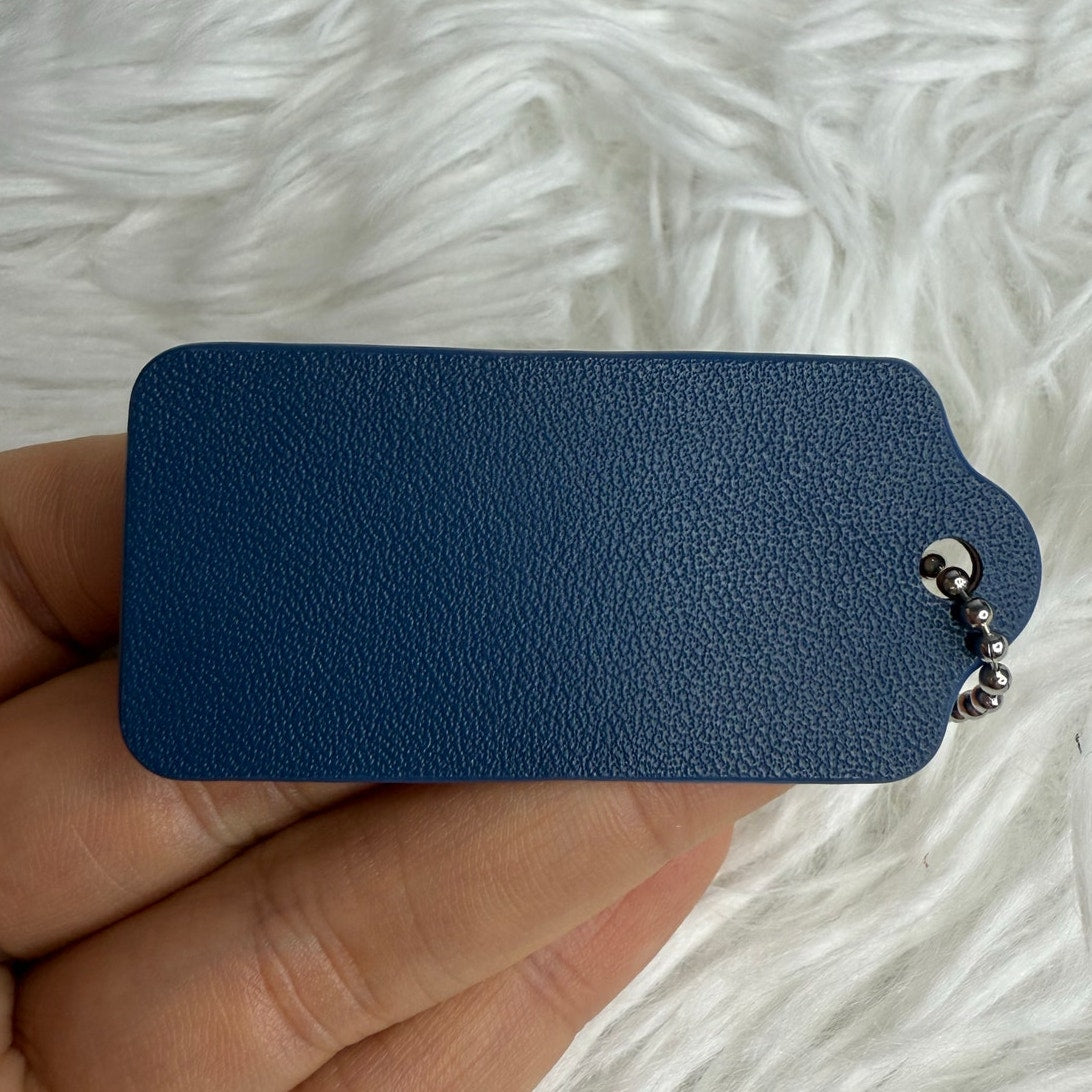 2" COACH Blue Fob Bag Charm Hang tag Hangtag