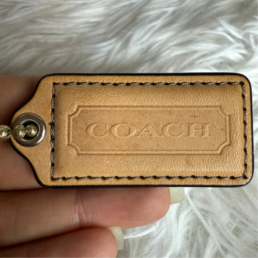 2" COACH Tan Fob Bag Charm Hang tag Hangtag