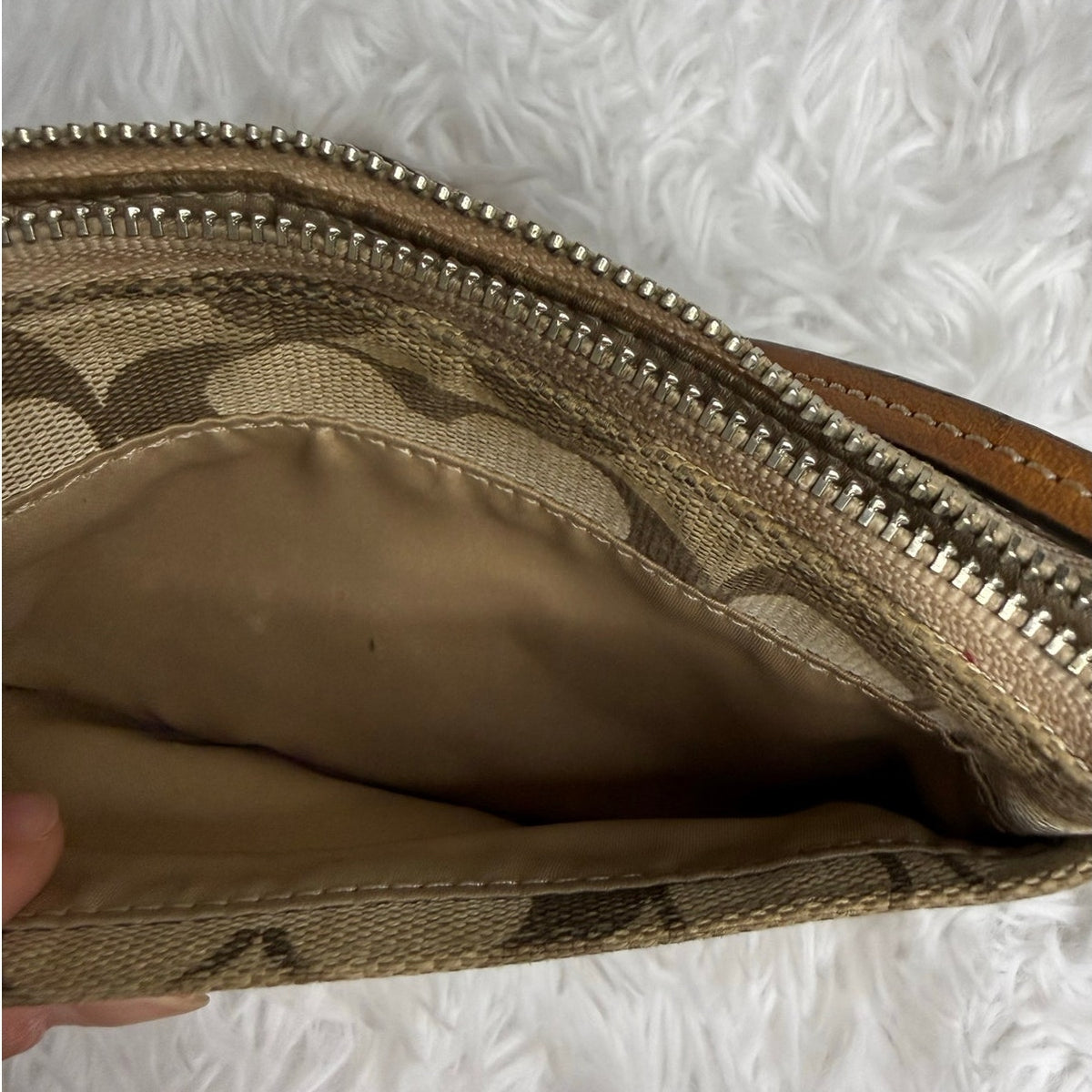 Coach Brown Tan Wristlet