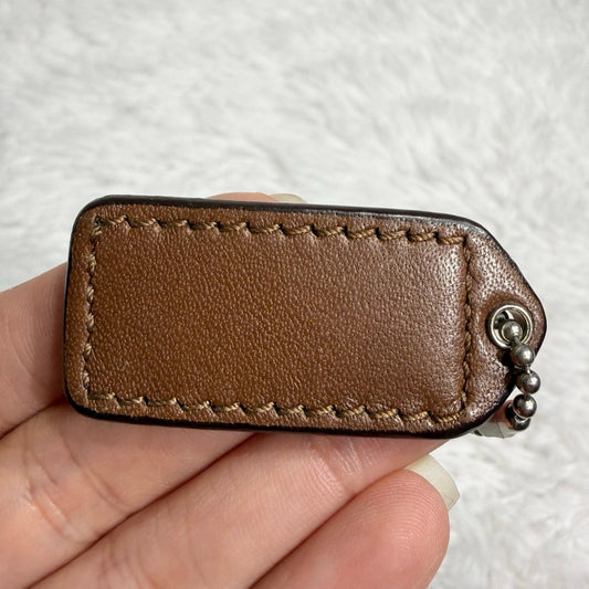 1.5" y2k COACH Brown Fob Bag Charm Hang tag Hangtag