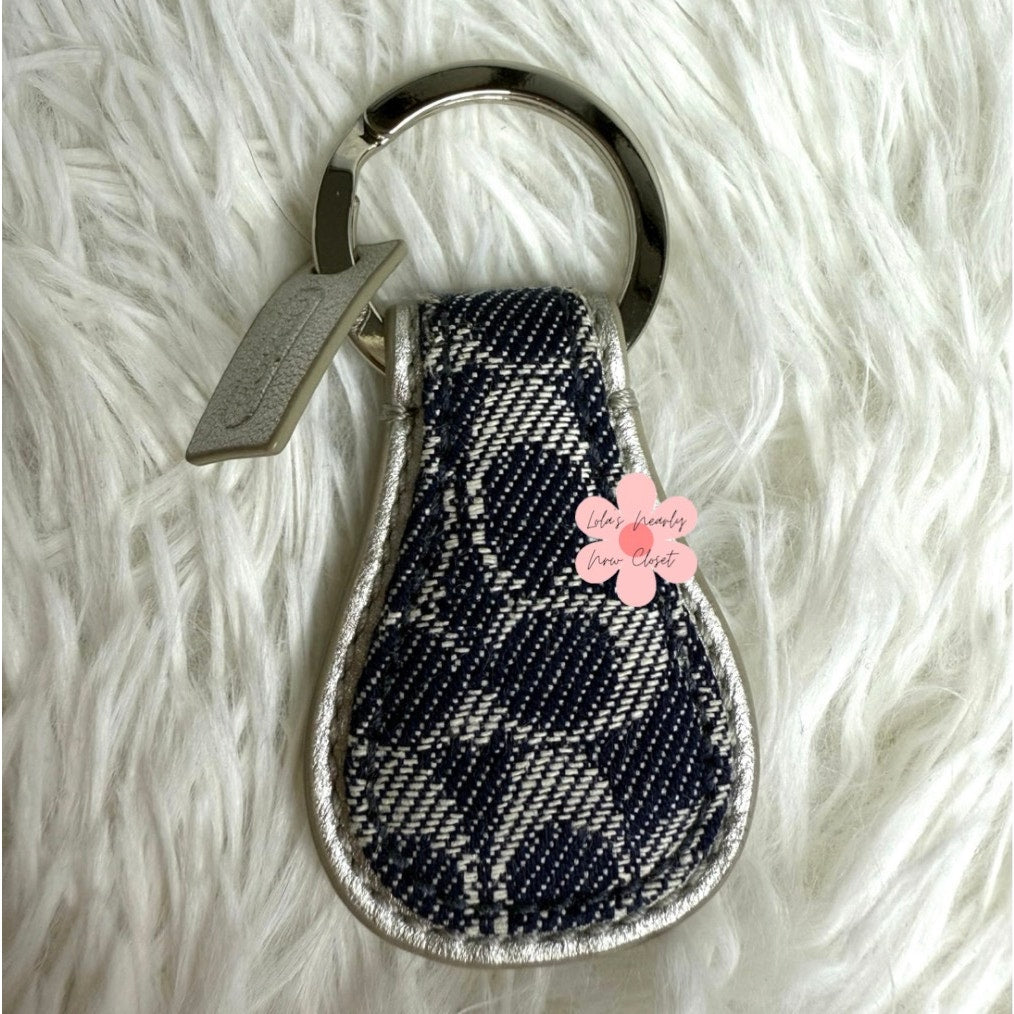 Vintage COACH y2k SIGNATURE TEAR DROP KEY RING Denim Charm