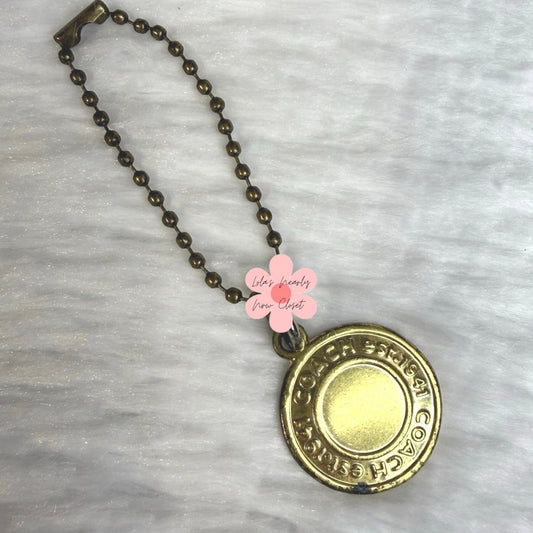 1" Coach Metal Circle Replacement Hangtag Hang Tag Bag Charm