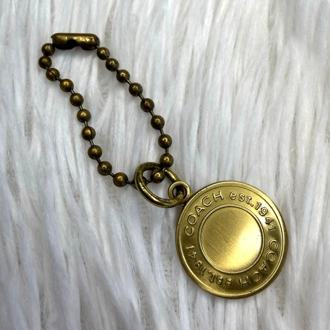 1" Coach Metal Circle Hangtag Hang Tag Bag Charm