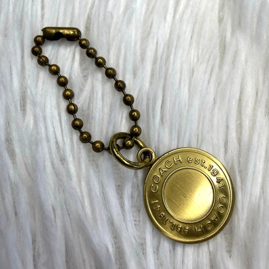 1" Coach Metal Circle Hangtag Hang Tag Bag Charm