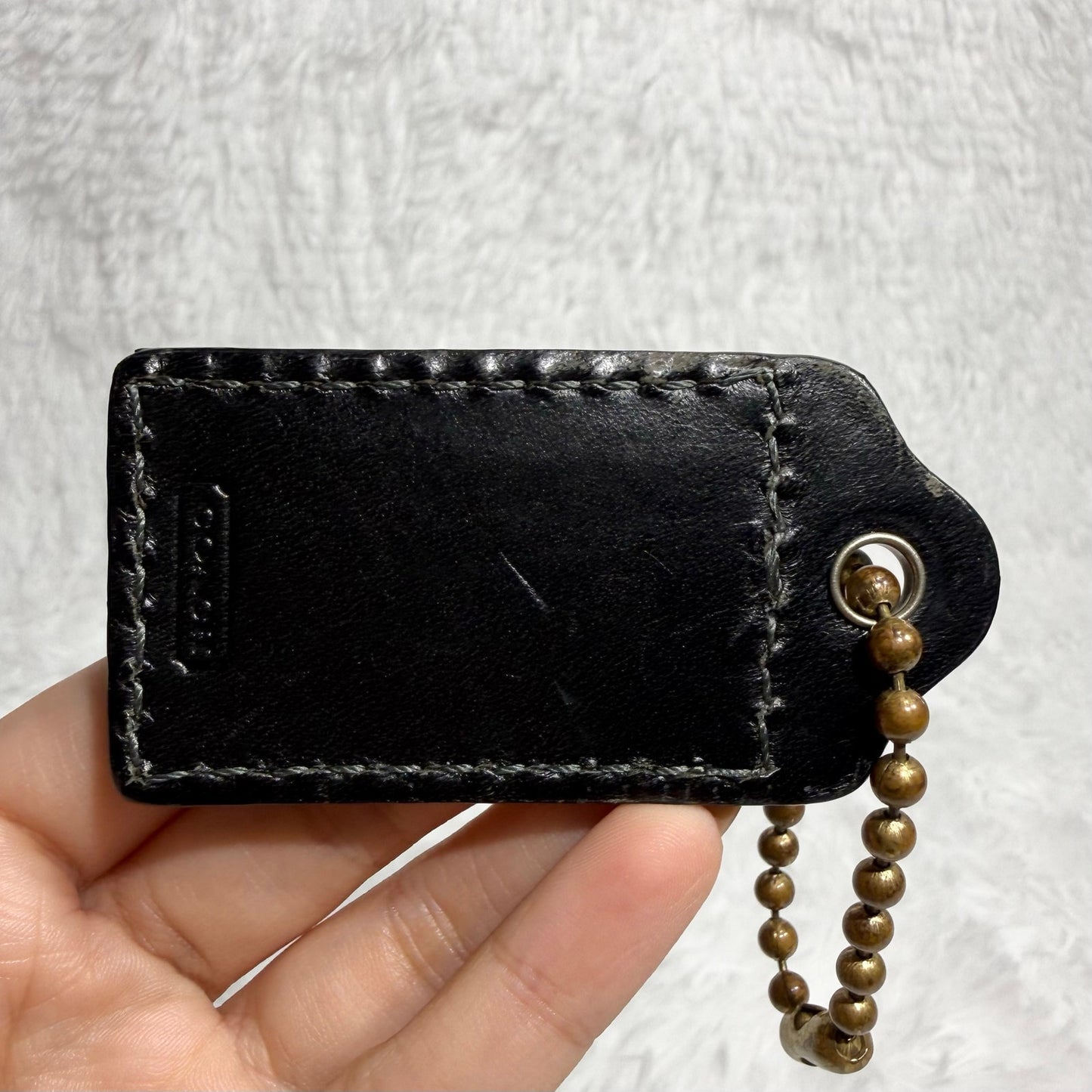 2.5" y2k COACH Leatherware 1941 Fob Bag Charm Hang tag Hangtag